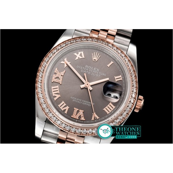 Rolex - DateJust 36mm Jub Diam RG/SS Grey/Rmn/Dm BP A2813