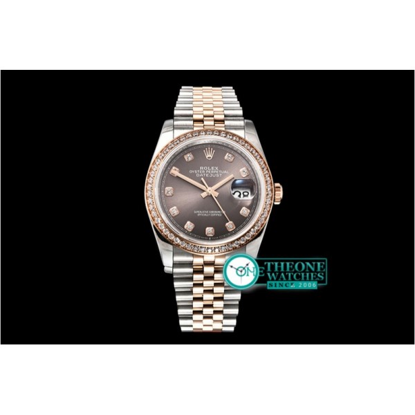 Rolex - DateJust 36mm Jub Diam RG/SS Grey/Dm BP A2813