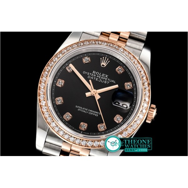 Rolex - DateJust 36mm Jub Diam RG/SS Black/Dm BP A2813