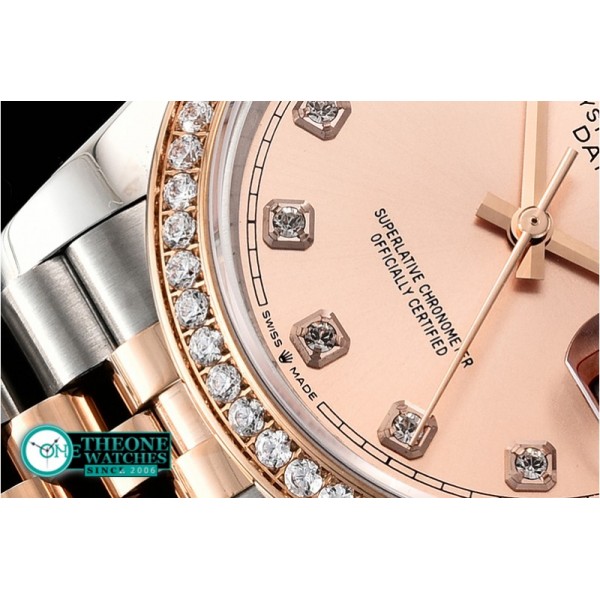 Rolex - DateJust 36mm Jub Diam RG/SS Rose/Dm BP A2813