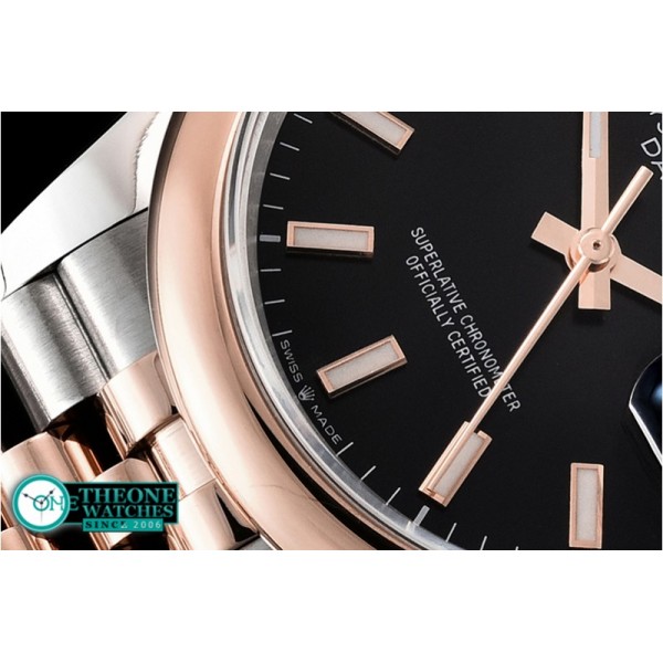 Rolex - DateJust 36mm Jub Dome RG/SS Black/Stk BP A2813