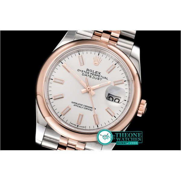 Rolex - DateJust 36mm Jub Dome RG/SS White/Stk BP A2813