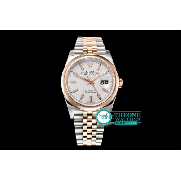 Rolex - DateJust 36mm Jub Dome RG/SS White/Stk BP A2813