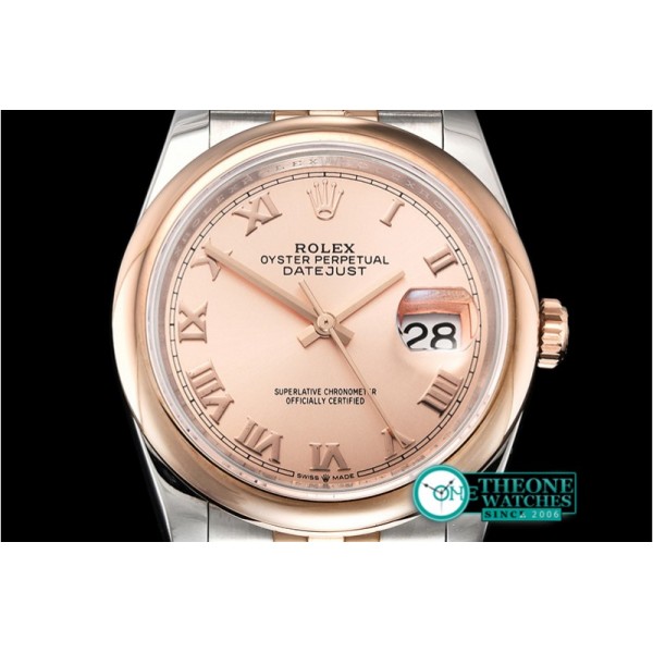 Rolex - DateJust 36mm Jub Dome RG/SS Rose/Rmn BP A2813