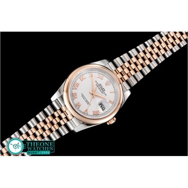 Rolex - DateJust 36mm Jub Dome RG/SS White/Rmn BP A2813