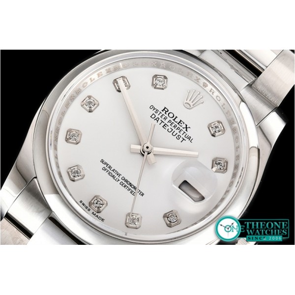 Rolex - DateJust 36mm Oyst Dm 904L SS/SS Wht/Diam GMF SA3135