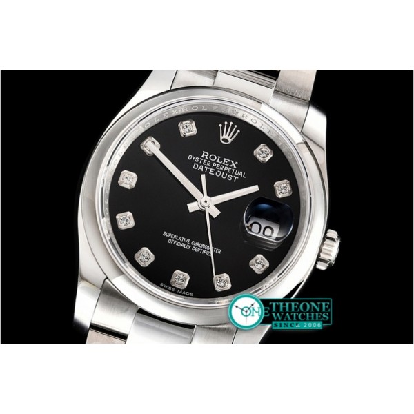 Rolex - DateJust 36mm Oyst Dm 904L SS/SS Blk/Diam GMF SA3135