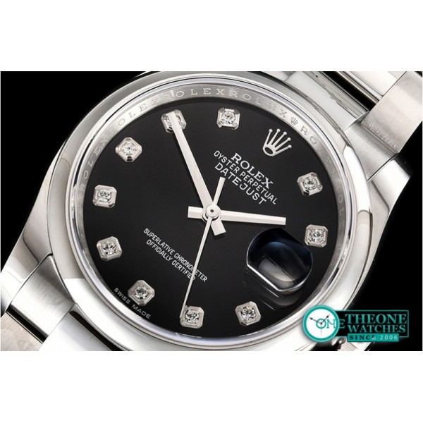 Rolex - DateJust 36mm Oyst Dm 904L SS/SS Blk/Diam GMF SA3135