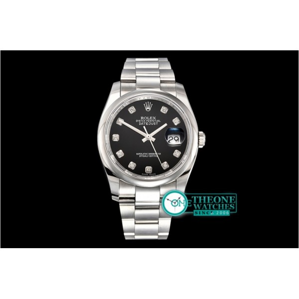 Rolex - DateJust 36mm Oyst Dm 904L SS/SS Blk/Diam GMF SA3135