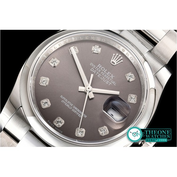 Rolex - DateJust 36mm Oyst Dm 904L SS/SS D.Gry/Diam GMF SA3135