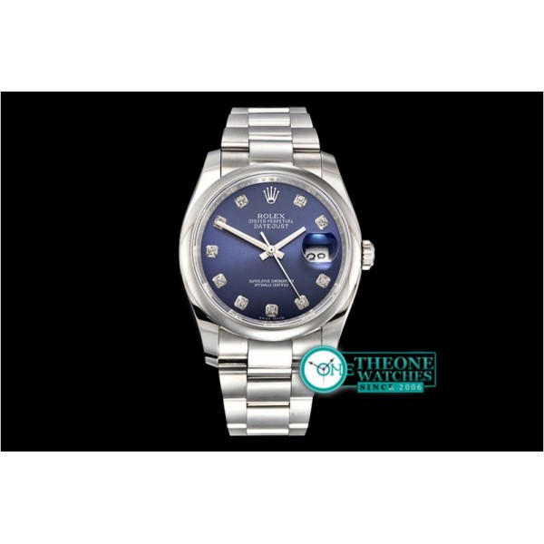 Rolex - DateJust 36mm Oyst Dm 904L SS/SS Blue/Diam GMF SA3135