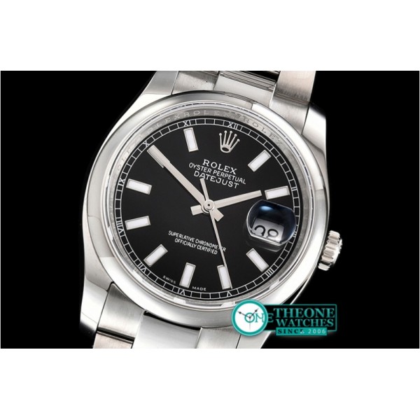 Rolex - DateJust 36mm Oyst Dm 904L SS/SS Black/Stk GMF SA3135