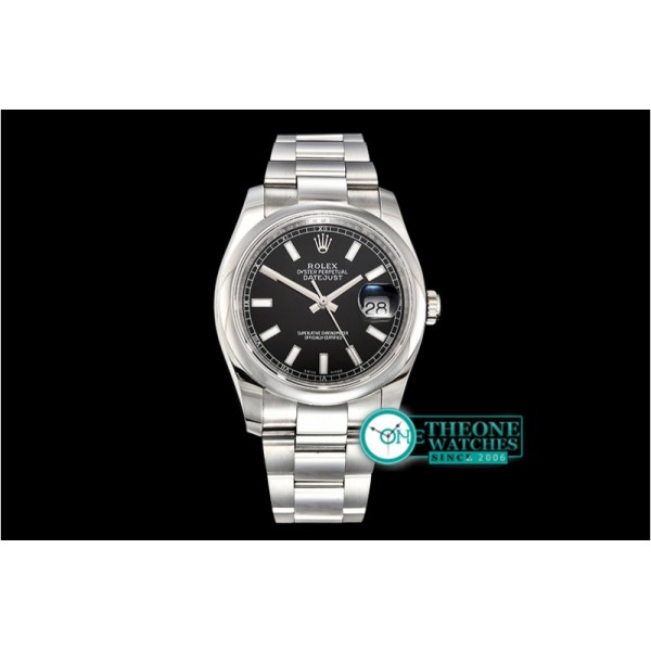 Rolex - DateJust 36mm Oyst Dm 904L SS/SS Black/Stk GMF SA3135