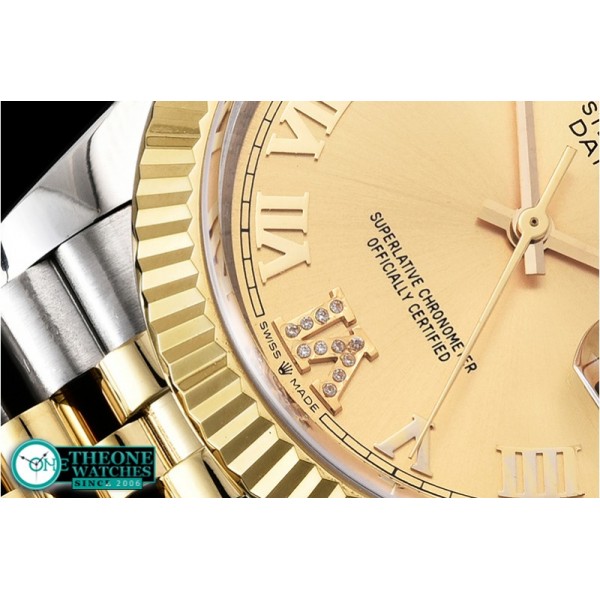 Rolex - DateJust 36mm Jub Flt YG/SS Gold/Dm Rmn BP A2813