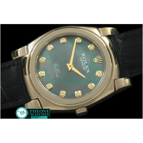 Rolex - Cellini YG/LE MOP Green Diam Swiss Quartz