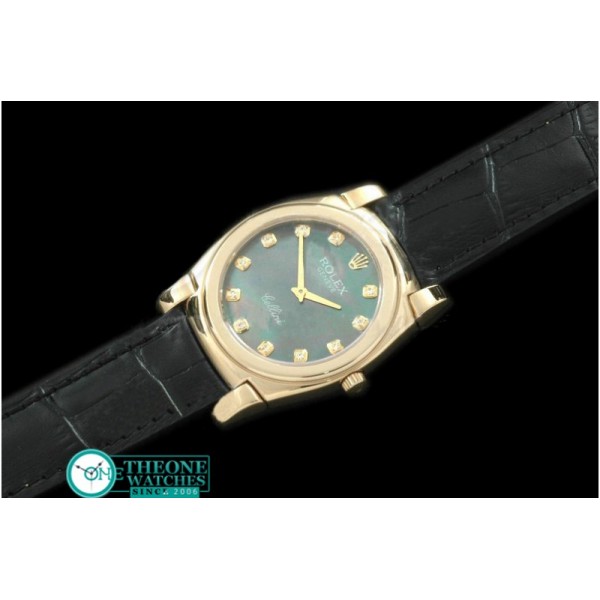 Rolex - Cellini YG/LE MOP Green Diam Swiss Quartz