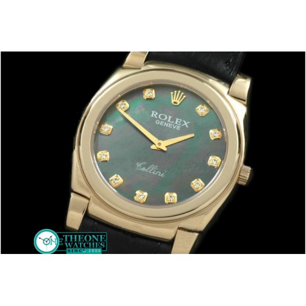 Rolex - Cellini YG/LE MOP Green Diam Swiss Quartz