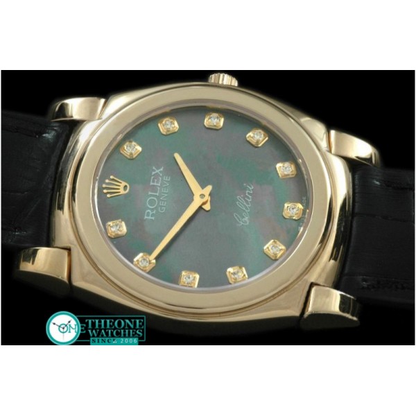 Rolex - Cellini YG/LE MOP Green Diam Swiss Quartz