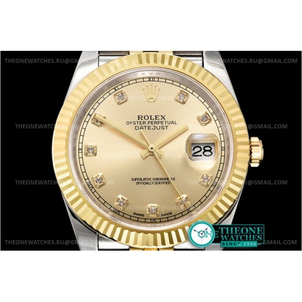 Rolex - DJ2 41mm Jub Flt 904L YG/SS Gold/Dm DJF Asia 2836