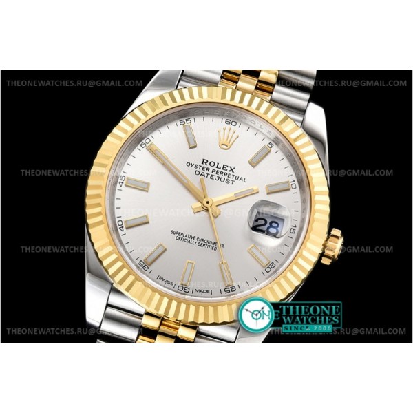 Rolex - DJ2 41mm Jub Flt 904L YG/SS S Wht/Stk DJF Asia 2836