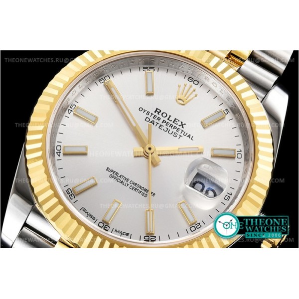 Rolex - DJ2 41mm Jub Flt 904L YG/SS S Wht/Stk DJF Asia 2836