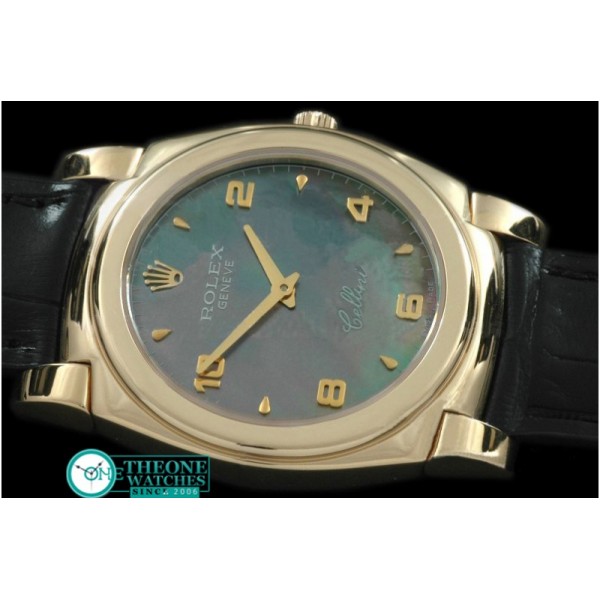 Rolex - Cellini YG/LE MOP Green Numeral Swiss Quartz