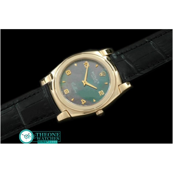 Rolex - Cellini YG/LE MOP Green Numeral Swiss Quartz