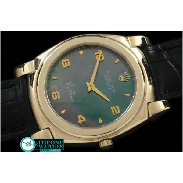 Rolex - Cellini YG/LE MOP Green Numeral Swiss Quartz