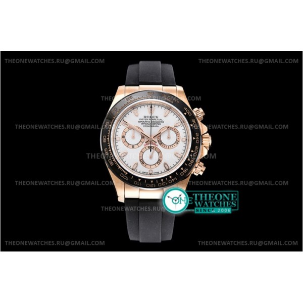 Rolex - Daytona Ref.116515 RG/RU Wht/Wht Noob A7750 Mod