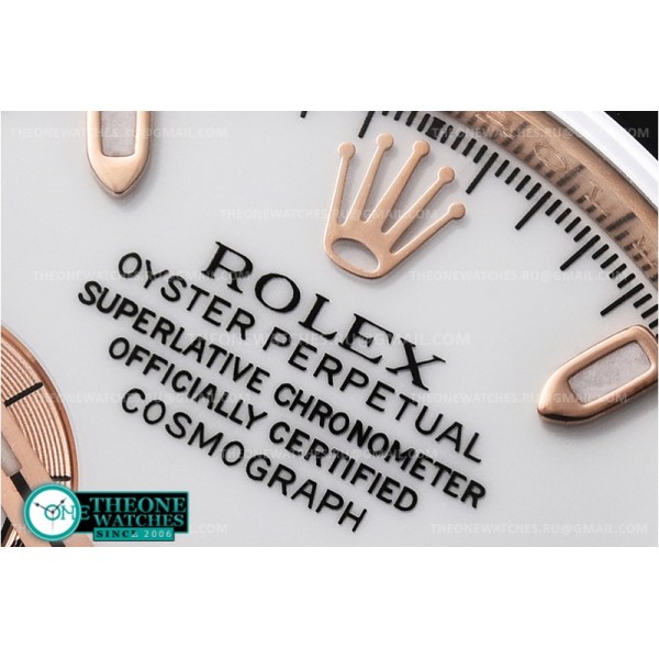 Rolex - Daytona Ref.116515 RG/RU Wht/Wht Noob A7750 Mod