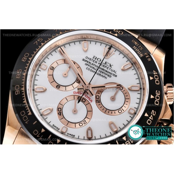 Rolex - Daytona Ref.116515 RG/RU Wht/Wht Noob A7750 Mod