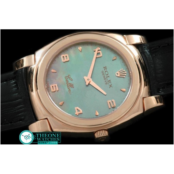 Rolex - Cellini RG/LE MOP Green Numeral Swiss Quartz