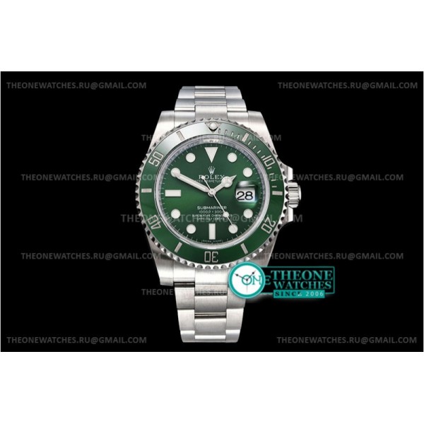 Rolex - Submariner 116610LV 904L SS/SS Grn V10 Noob A2836