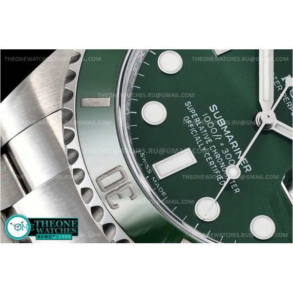 Rolex - Submariner 116610LV 904L SS/SS Grn V10 Noob A2836