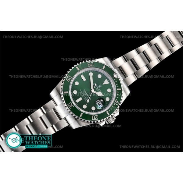 Rolex - Submariner 116610LV 904L SS/SS Grn V10 Noob A2836