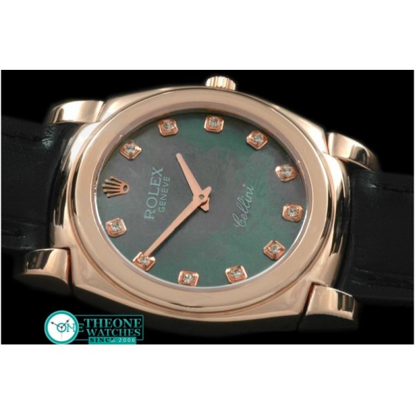 Rolex - Cellini RG/LE MOP Green Diam Swiss Quartz