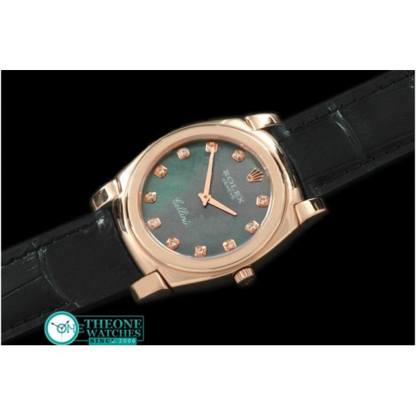 Rolex - Cellini RG/LE MOP Green Diam Swiss Quartz