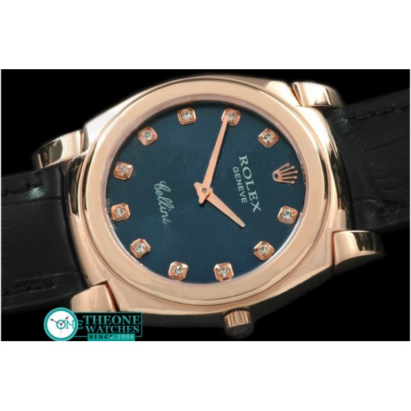 Rolex - Cellini RG/LE Blue Diam Swiss Quartz