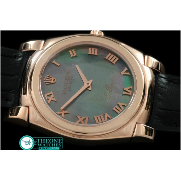 Rolex - Cellini RG/LE MOP Green Roman Swiss Quartz