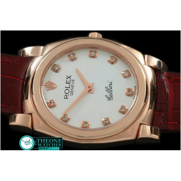 Rolex - Cellini RG/LE White Diam Swiss Quartz