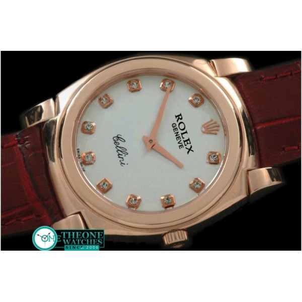 Rolex - Cellini RG/LE White Diam Swiss Quartz