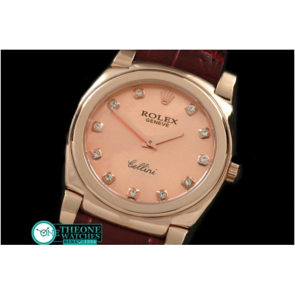 Rolex - Cellini RG/LE Rose Gold Diam Swiss Quartz