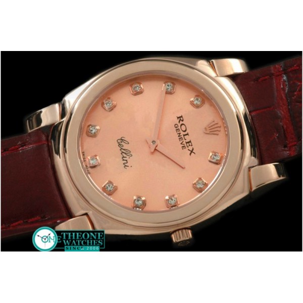 Rolex - Cellini RG/LE Rose Gold Diam Swiss Quartz