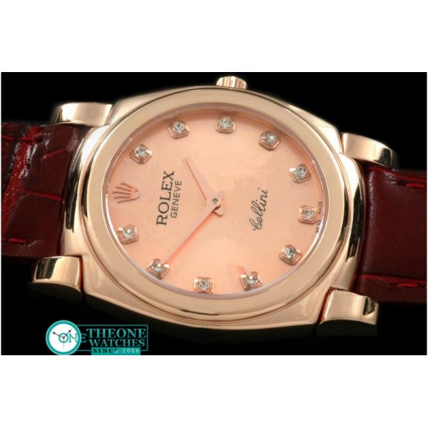 Rolex - Cellini RG/LE Rose Gold Diam Swiss Quartz