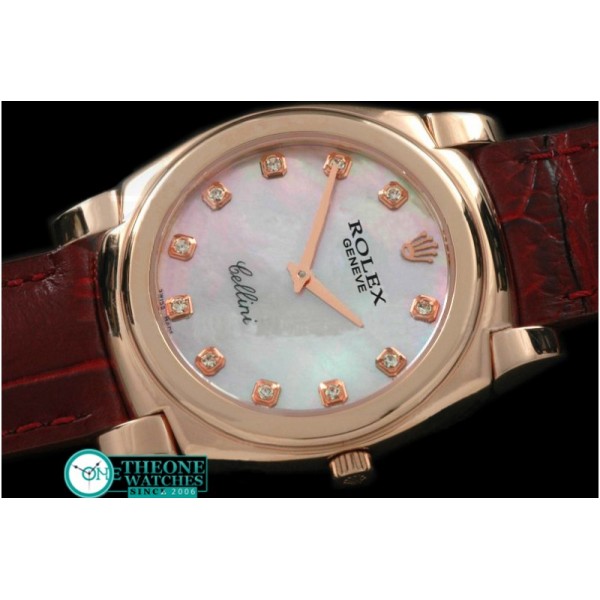 Rolex - Cellini RG/LE MOP Pink Diam Swiss Quartz