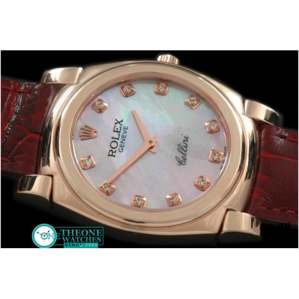 Rolex - Cellini RG/LE MOP Pink Diam Swiss Quartz