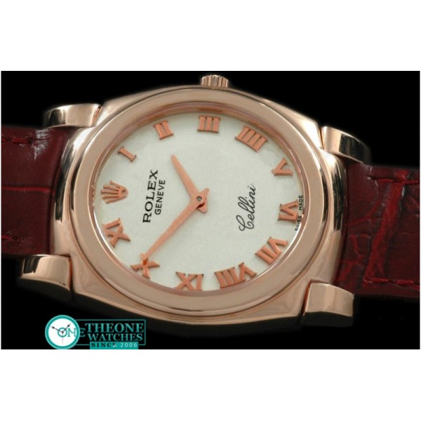 Rolex - Cellini RG/LE White Roman Swiss Quartz