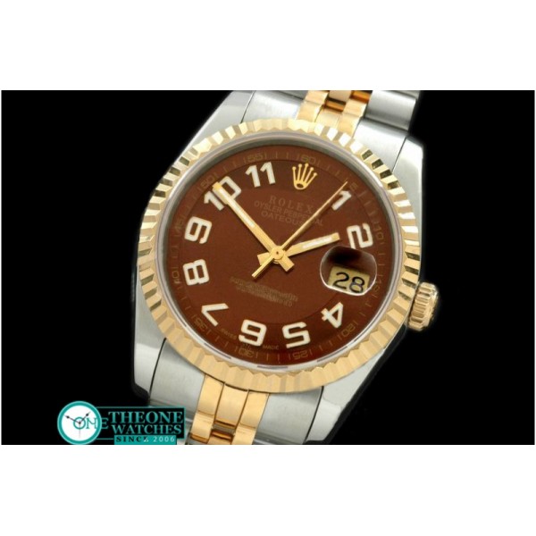 Rolex - SS/YG Jubilee Brown Numeral Swiss Eta 2836-2