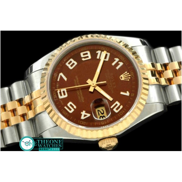 Rolex - SS/YG Jubilee Brown Numeral Swiss Eta 2836-2