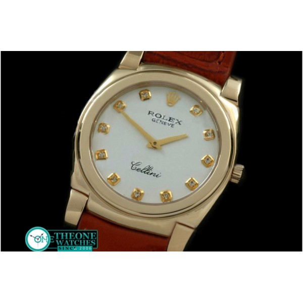 Rolex - Cellini YG/LE White Diam Swiss Quartz